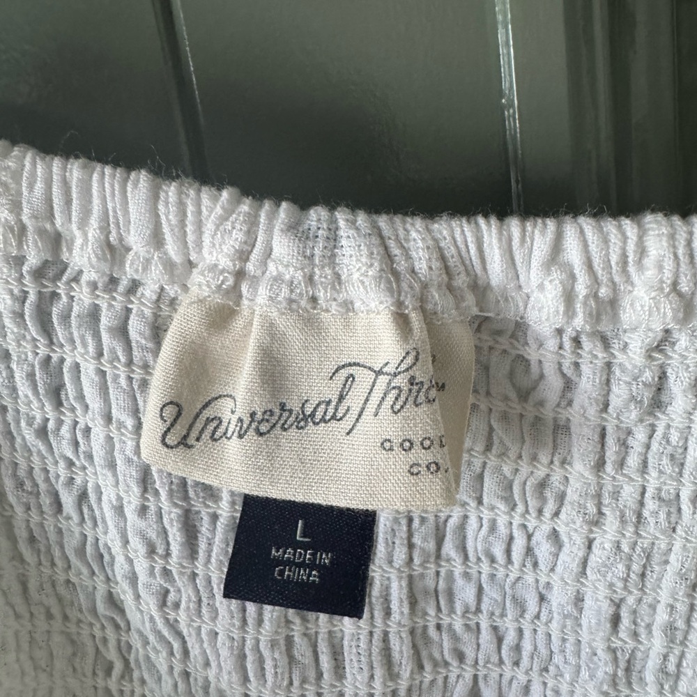 Universal Thread White Textured Button Front Sundress - Picture 4 of 14